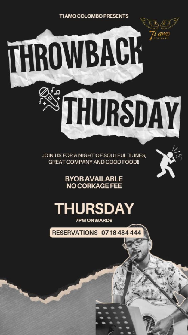 Throwback Thursday at Tiamo Colombo poster