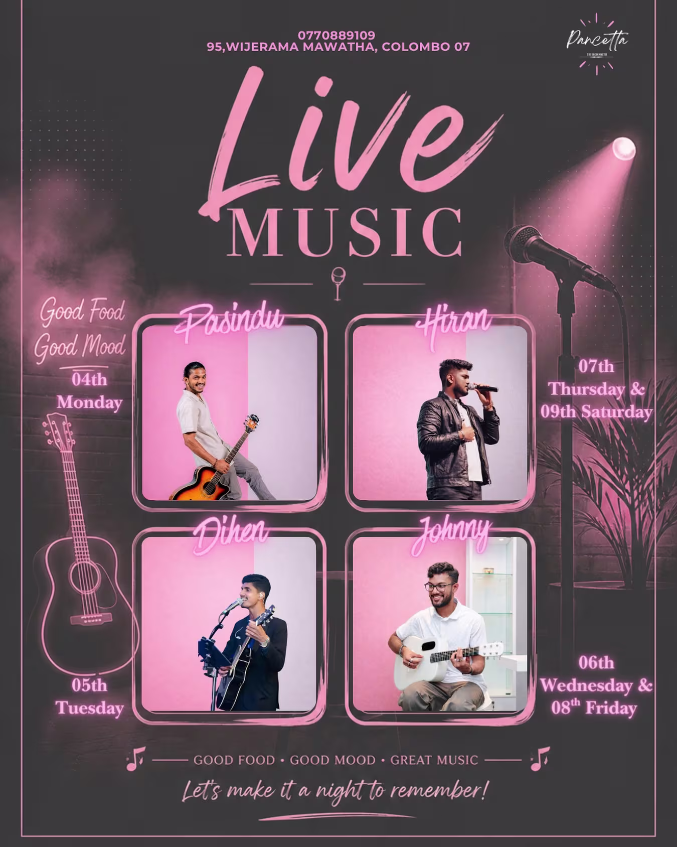 Pacetta Weekly Lineup poster