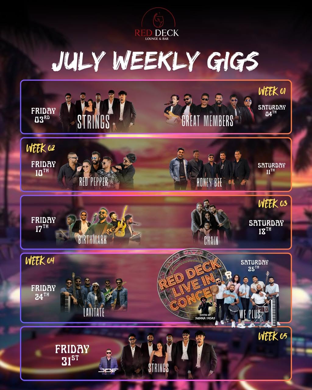 July Lineup poster
