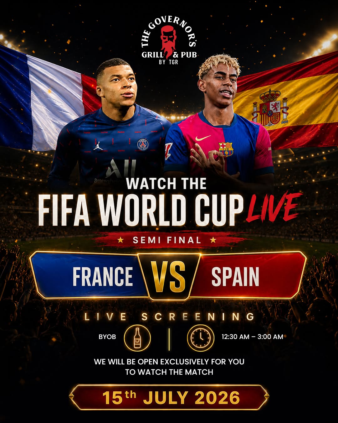 FIFA World Cup Semi Final Live Screening: France VS Spain poster