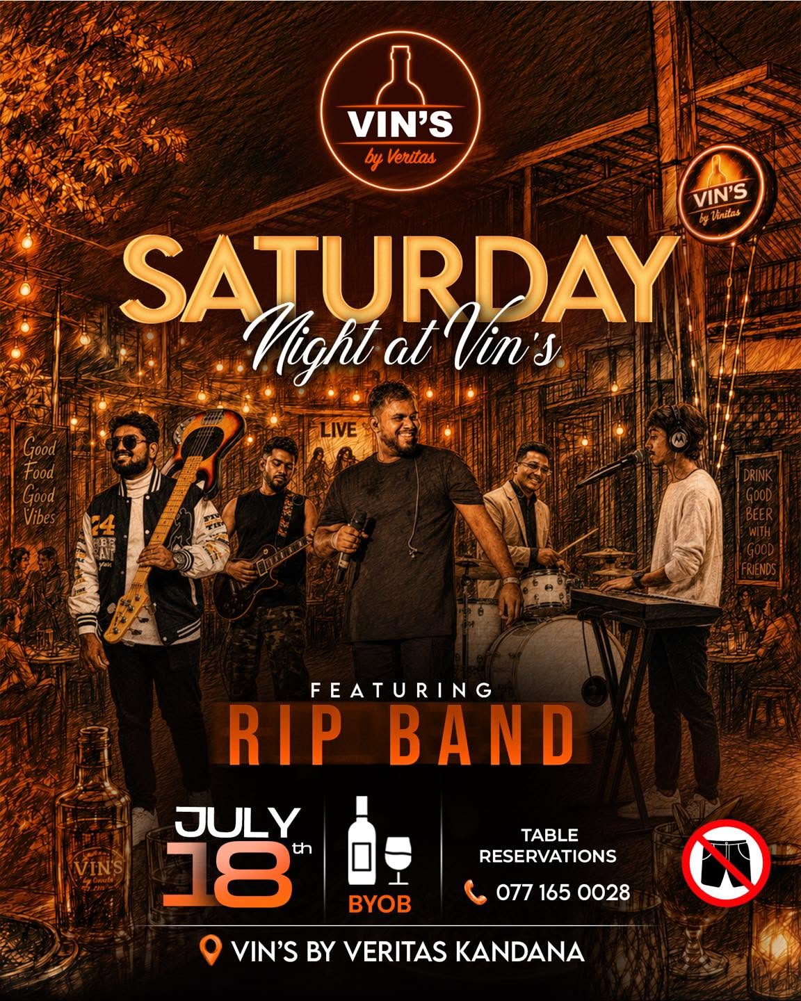 Saturday Night at Vin's featuring RIP Band poster
