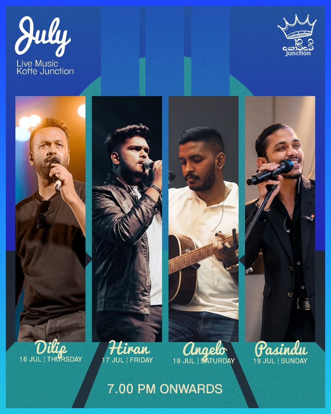 July Live Music Lineup poster