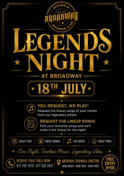 LEGENDS NIGHT - Event on July 18, 2026