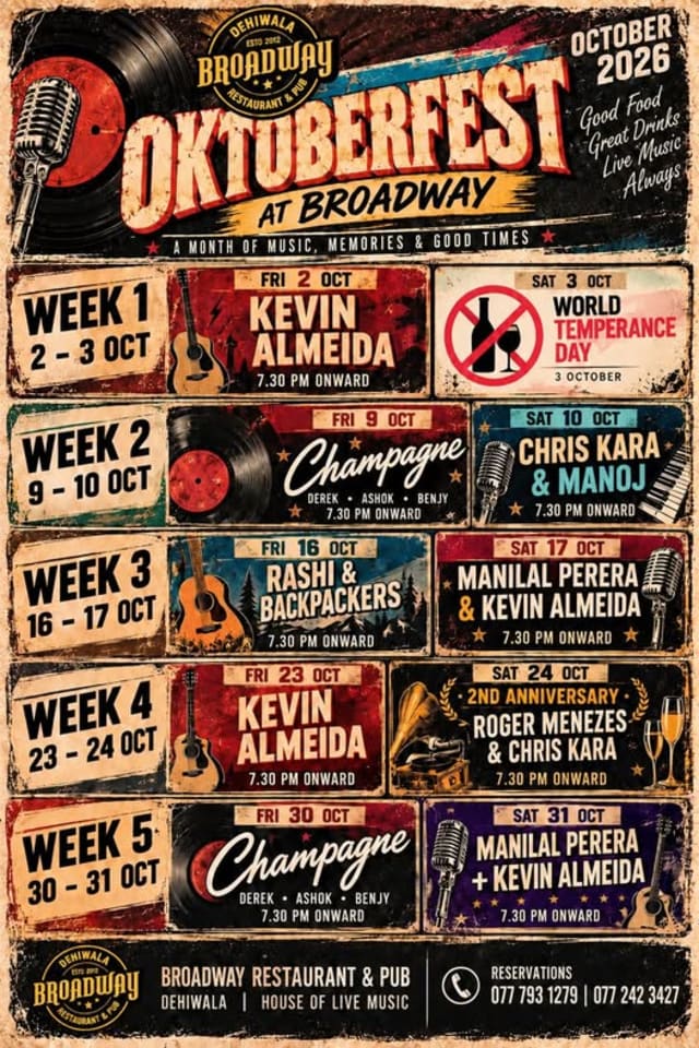 October Lineup - Event on October 2, 2026
